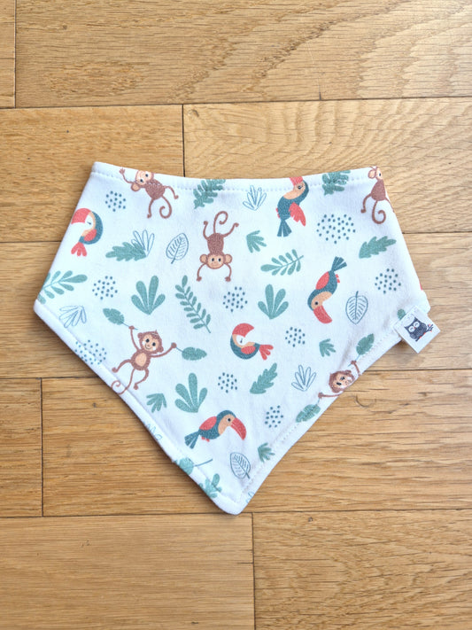 BAVOIR BANDANA BÉBÉ EN COTON BIO JUNGLE