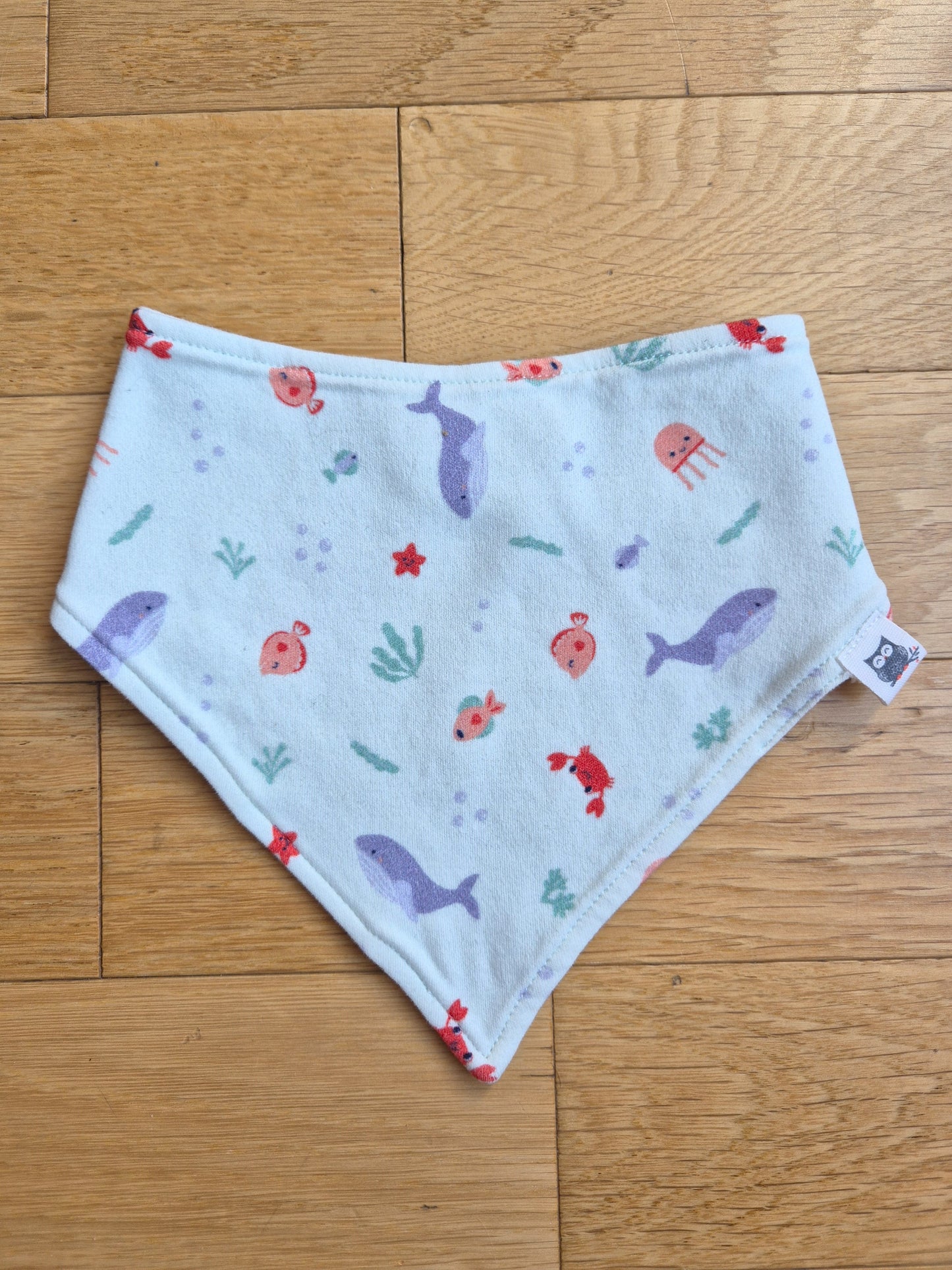 BAVOIR BANDANA BÉBÉ EN COTON BIO MER