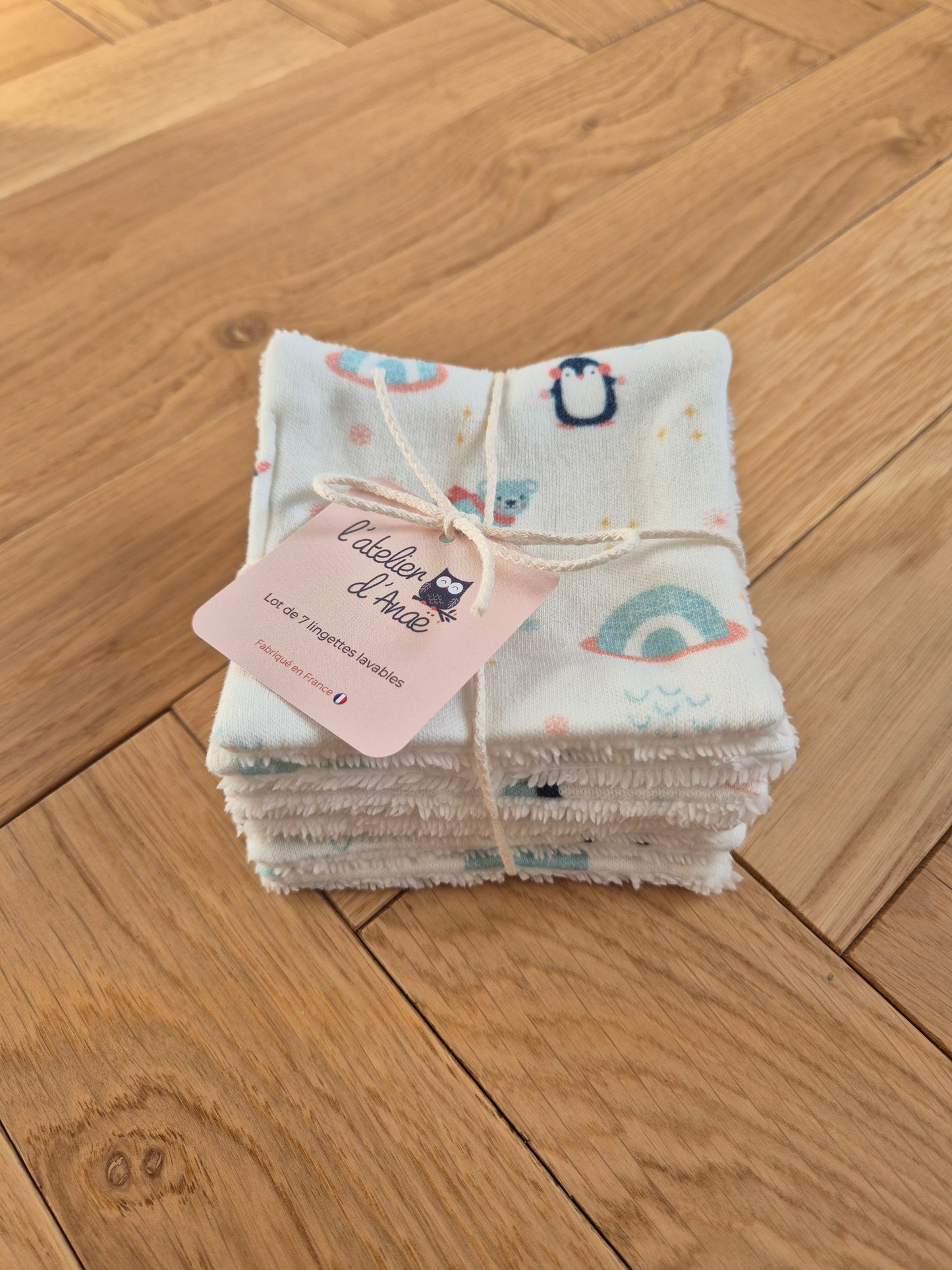 LOT LINGETTES LAVABLES BÉBÉ EN COTON BIO POLAIRE