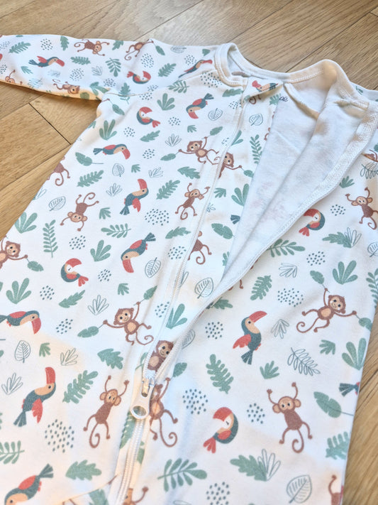 Pyjama bébé mixte zippé évolutif en coton bio jungle