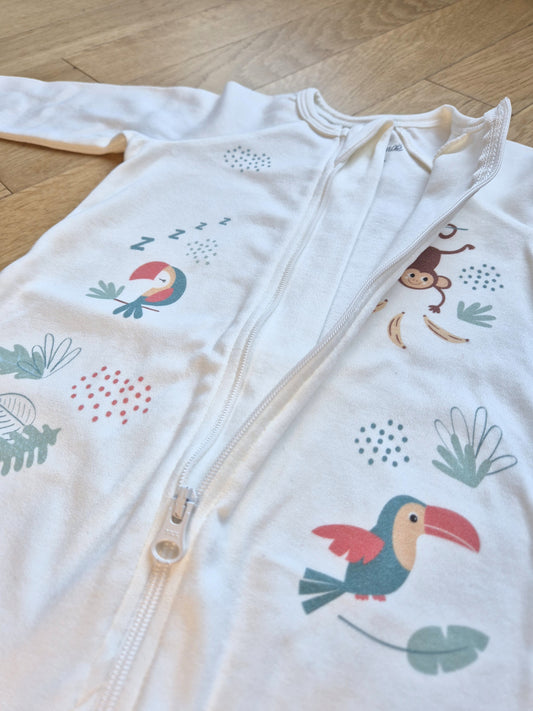 Pyjama bébé mixte zippé évolutif en coton bio Jungle