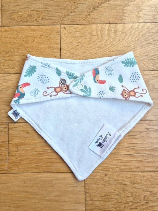 BAVOIR BANDANA BÉBÉ EN COTON BIO JUNGLE